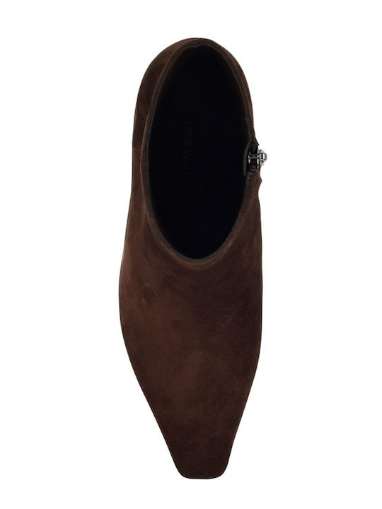 Hermena Suede Γυναικεία Μποτάκια Καφέ