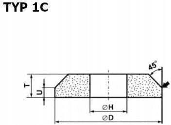 Andre Profiled Grinding Wheel 200mm X 8mm X 32mm 98c60k7vc01-35 Black Type 1c