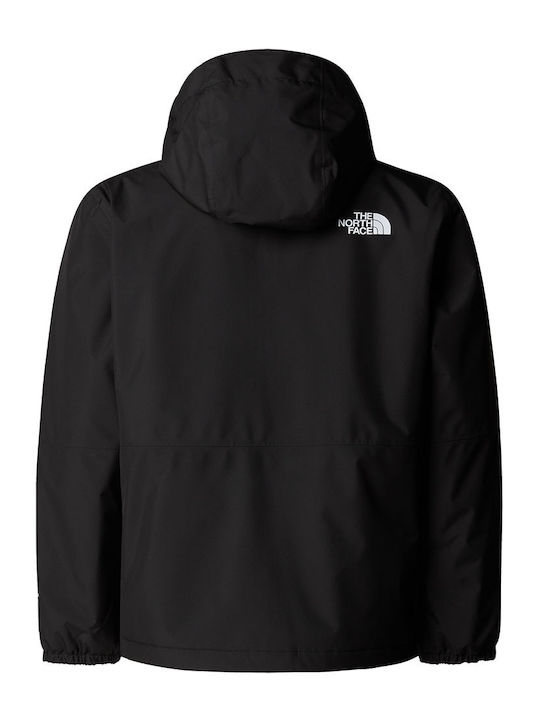 Waterproof Kids' Sports Jacket Windproof with Lining & Hood Black Antora