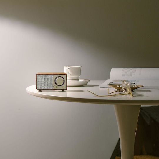 Sangean WR-7 Plus Retro Επιτραπέζιο Ραδιόφωνο Επαναφορτιζόμενο με Bluetooth Natural Cherry