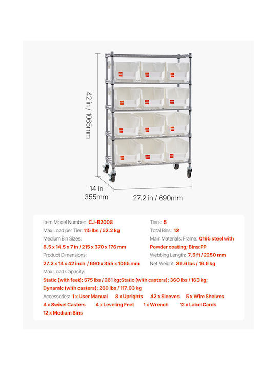 Vevor Ράφι / Βάση Οργάνωσης Inox Ροζ