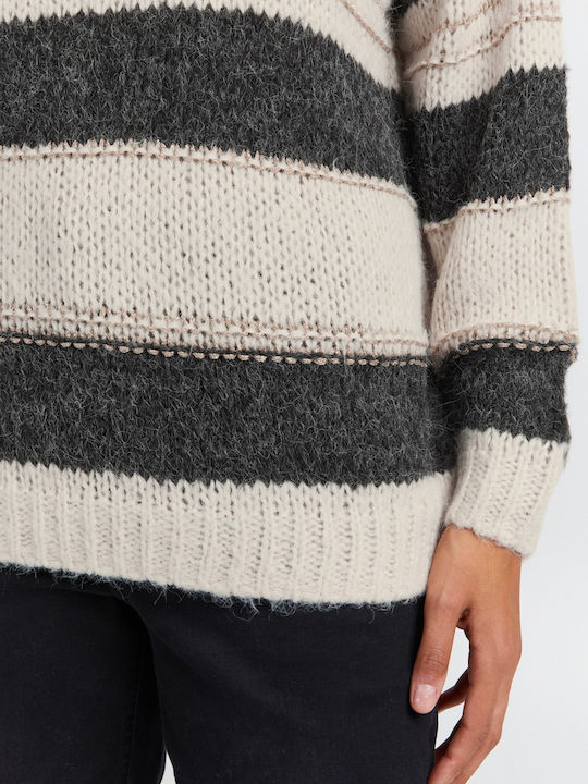 Women's Long Sleeve Sweater Striped Striped