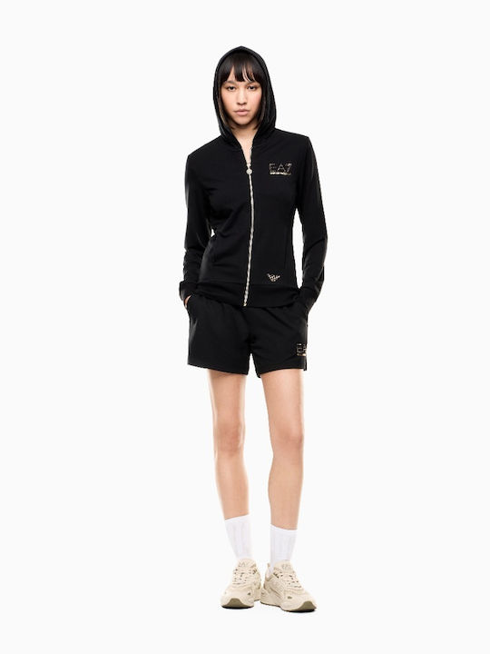 Women's Sweatshirt Jacket Hooded Black