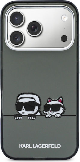 Karl Lagerfeld Iml K&ch Heads Logo Umschlag Rückseite Kunststoff / Silikon Schwarz (iPhone 17 Pro Max)