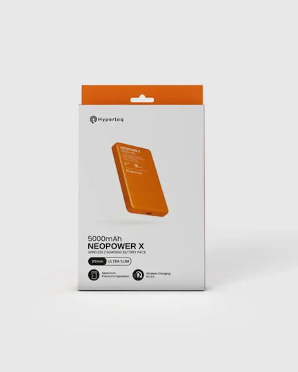 Hyperloq NeoPower X MagSafe 5000mAh 15W with USB-A Port and USB-C Port Orange