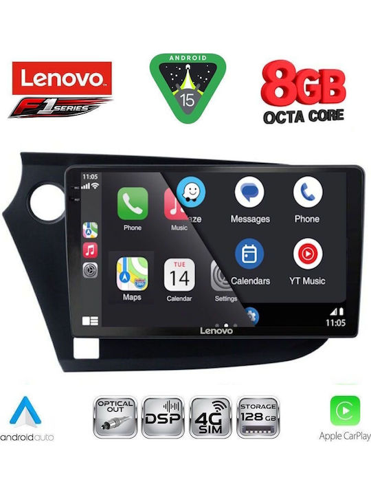 Lenovo Auto-Audiosystem für Honda Einblick 2009-2014 (Bluetooth/USB/WiFi/GPS/Apple-Carplay/Android-Auto) mit Touchscreen 9"