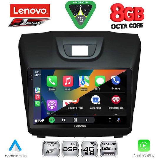 Lenovo Автомобилна Аудио Система (Блутут/USB/WiFi/GPS/Apple-Carplay/Android-Auto) с Тъчскрийн 9"