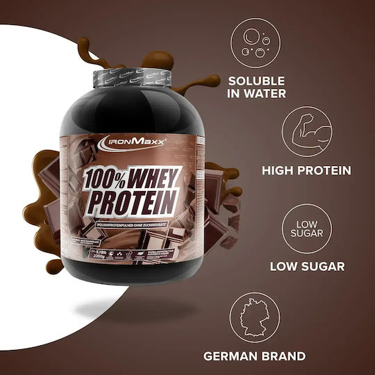 IronMaxx 100% Whey Πρωτεΐνη Ορού Γάλακτος με Γεύση Milk Chocolate 2.35kg