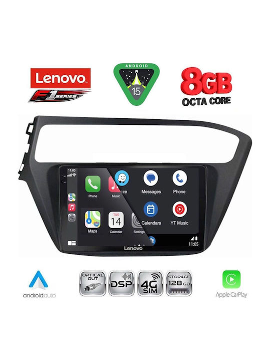 Lenovo Car Audio System for Hyundai i20 2018-2021 (Bluetooth/USB/WiFi/GPS/Apple-Carplay/Android-Auto) with Touch Screen 9"