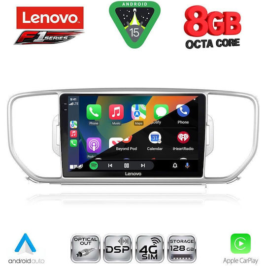 Lenovo Ηχοσύστημα Αυτοκινήτου για Kia Sportage 2015-2018 (Bluetooth/USB/WiFi/GPS/Apple-Carplay/Android-Auto) με Οθόνη Αφής 9"
