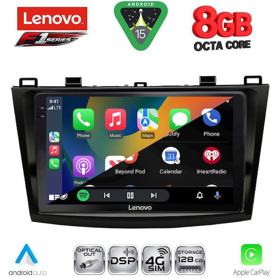 Lenovo Ηχοσύστημα Αυτοκινήτου για Mazda 3 2009-2014 (Bluetooth/USB/WiFi/GPS/Apple-Carplay/Android-Auto) με Οθόνη Αφής 9"