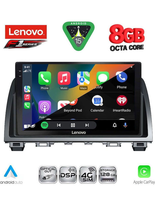 Lenovo Car Audio System for Mazda 6 2012-2017 (Bluetooth/USB/WiFi/GPS/Apple-Carplay/Android-Auto) with Touch Screen 9"
