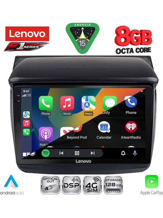 Lenovo Car Audio System for Mitsubishi L200 2006-2015 (Bluetooth/USB/WiFi/GPS/Apple-Carplay/Android-Auto) with Touch Screen 9"