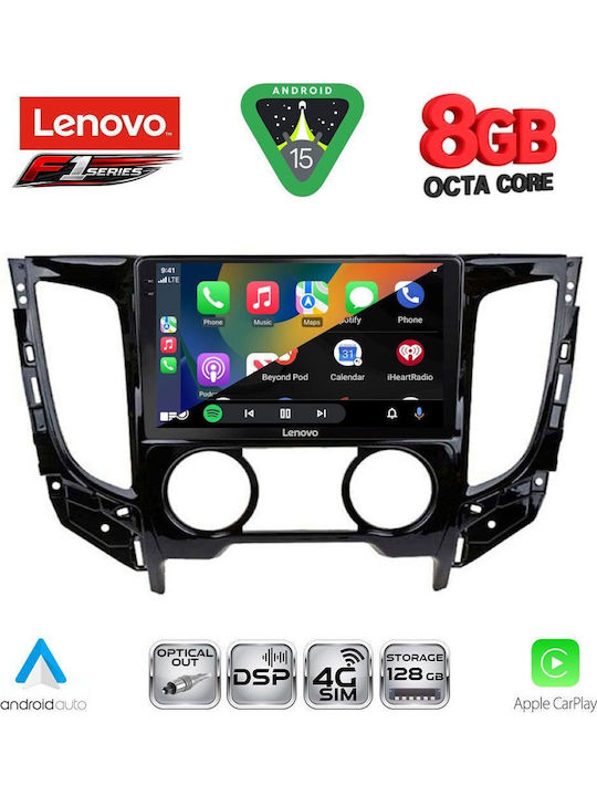 Lenovo Car Audio System for Mitsubishi L200 2015-2019 with A/C (Bluetooth/USB/WiFi/GPS/Apple-Carplay/Android-Auto) with Touch Screen 9"