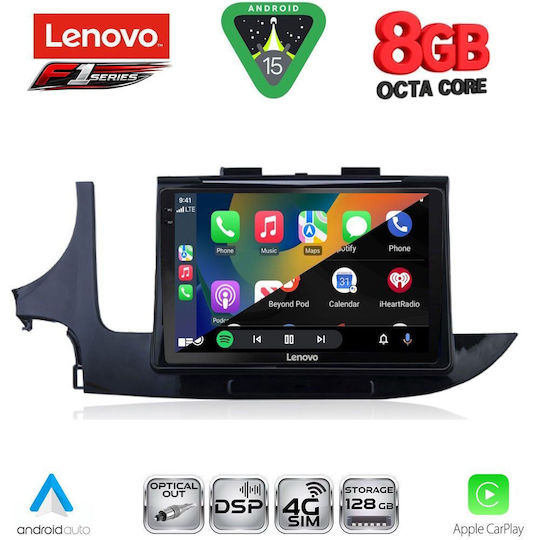 Lenovo Ηχοσύστημα Αυτοκινήτου για Opel Mokka 2016-2021 (Bluetooth/USB/WiFi/GPS/Apple-Carplay/Android-Auto) με Οθόνη Αφής 9"