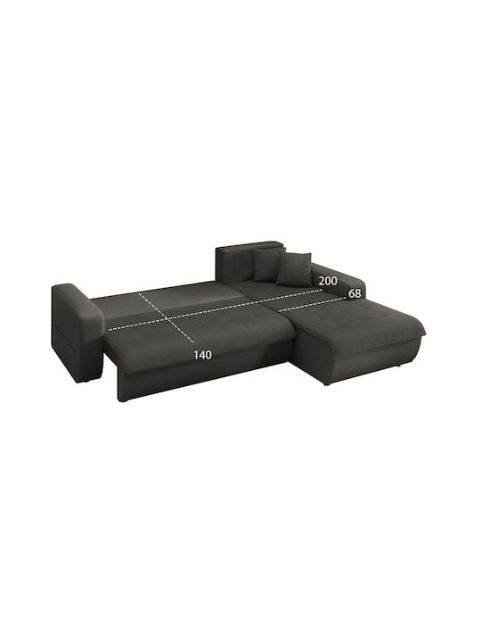 Kanso Ecke Sofa Bett mit Rechte Ecke Grau 244x188x80cm