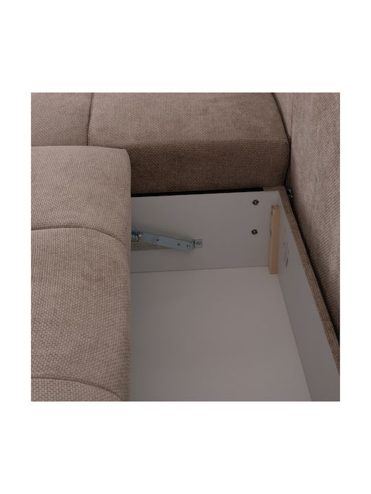 Comfyra Ecke Sofa Sofa mit Linke Ecke & Stauraum Beige 268x180x83cm