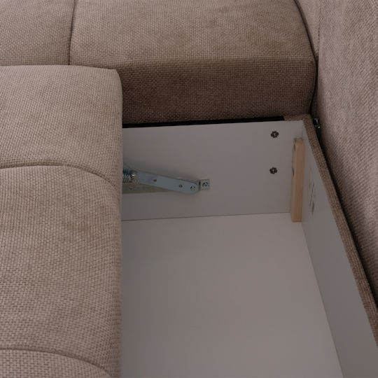 Comfyra Ecke Sofa Sofa mit Linke Ecke & Stauraum Beige 268x180x83cm