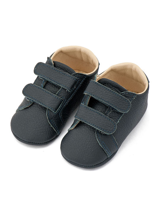 Babywalker Βαπτιστικά Δερμάτινα Sneakers Αγκαλιάς Μπλε