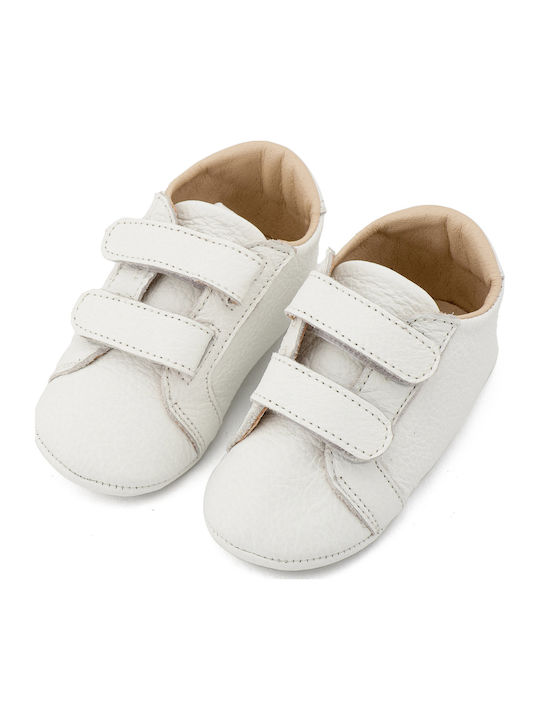 Babywalker Βαπτιστικά Δερμάτινα Sneakers Αγκαλιάς Λευκά
