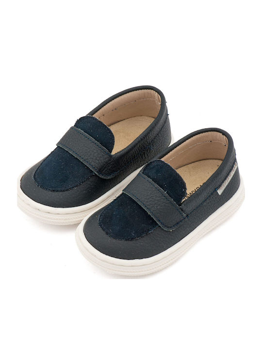Babywalker Blue Baptism Leather Moccasins