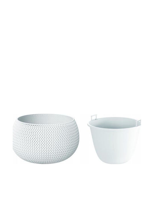 Prosperplast Flower Ghiveci Plastic Alb 29x29εκ.