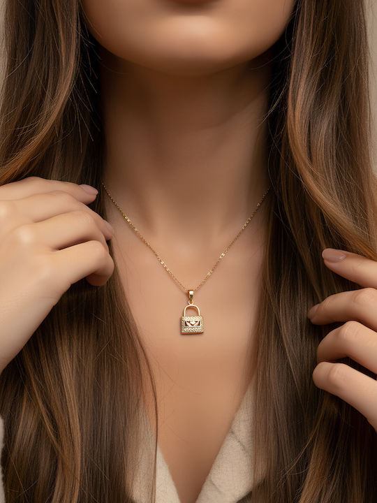 Chrysothemiss Дамско Колие Cadenas D’amour Катинар Сърце Зиркон