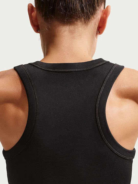 Γυναικείο Αθλητικό Crop Top Αμάνικο Dri-Fit Black / White