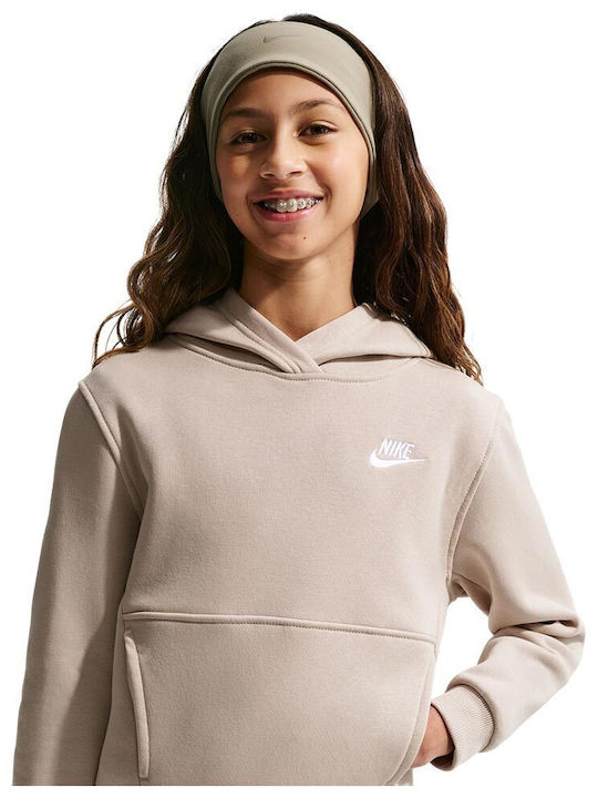 Fleece Kids Sweatshirt with Hood and Pockets Ecru Sportswear Club
