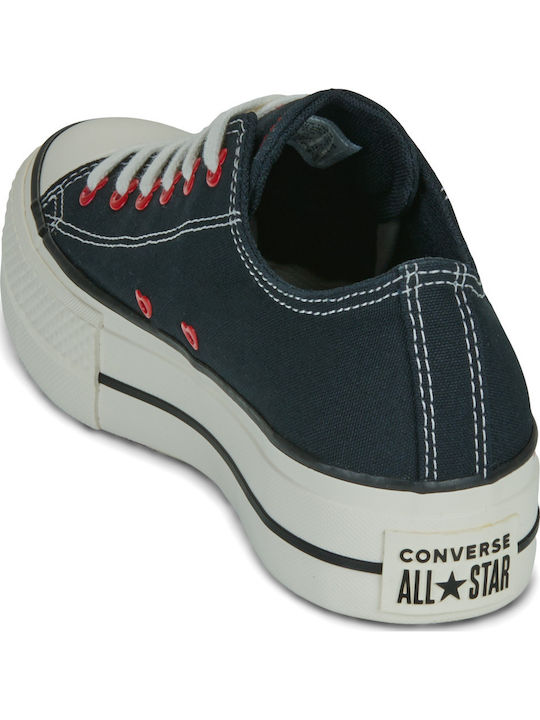 Chuck Taylor All Star Дамски Флатформи Сникърси Черни