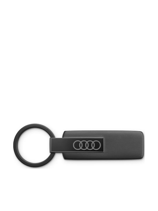 Original Audi Keychain Logo Stainless Steel Cord Black 3182501810