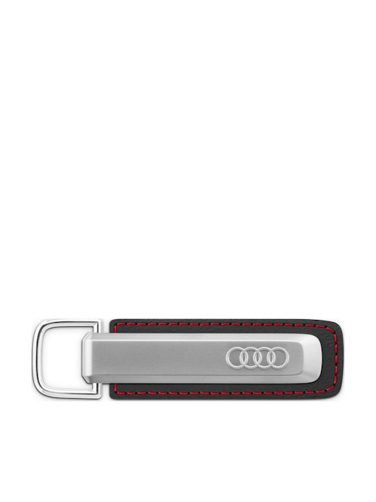 Оригинален Audi Ключодържател Диамантена Форма S Лого Метален Кожен Шнур Ключодържател 3182500200