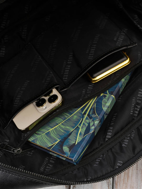 Leather Men's Bag Messenger Black