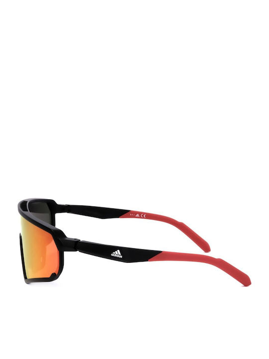 adidas Men's Sunglasses with Red Frame and Red Lens SP0017