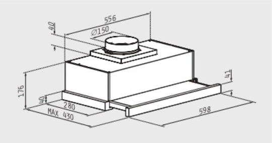 Pyramis PTC63413BG Sliding Vent Hood 60cm Black