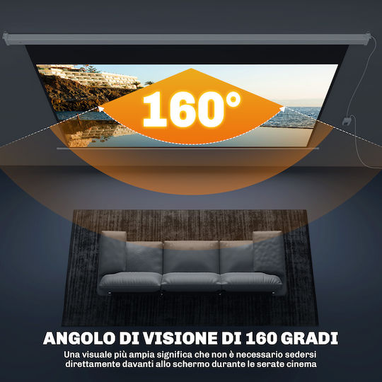 HomCom Οθόνη Προβολής Projector για Τοίχο/Οροφή με Λόγο Εικόνας 16:9 293x193cm / 120"