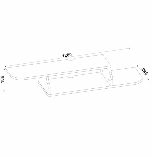 Stand TV Macros Alb L120xA29.6xÎ18.6cm