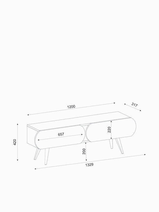 Stand TV Elody Ecru L120xA31.7xÎ42cm