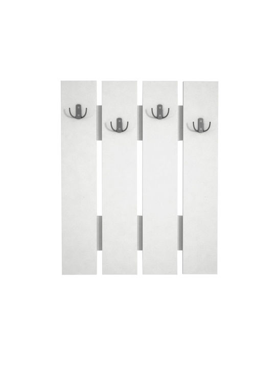 UnicUtil Agățătoare De Perete Metalică Cu 10 Compartimente Albă 64.7x3.6cm