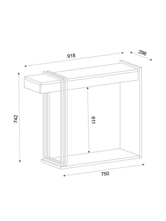 Κονσόλα Ξύλινη Sandstone Μ91.8xΠ29.6xΥ74.2εκ.