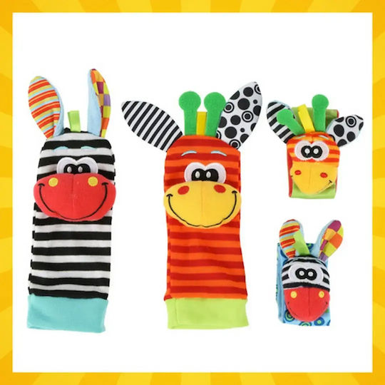 Kruzzel Set Baby Rattles and Wrist Rattles for Newborns