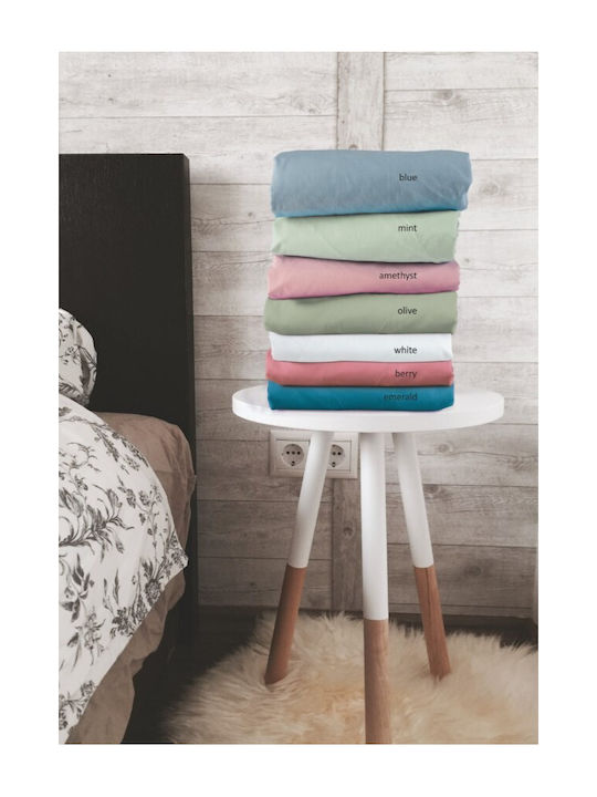 Kipper Cearșaf Super dublu cu Elastic 160x200+32cm. Berry