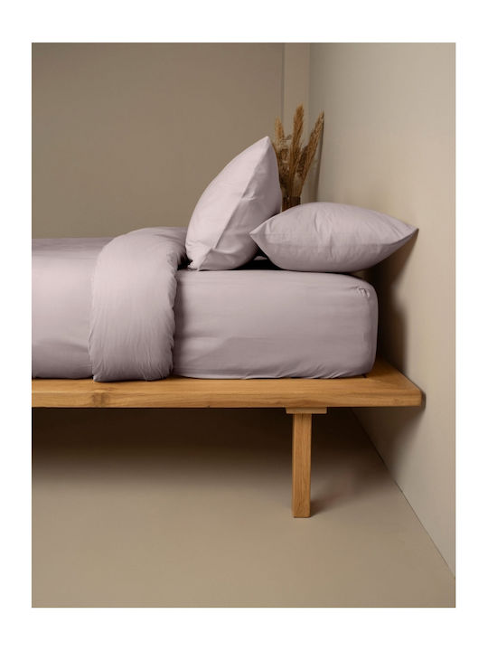 Sunshine Cotton Feelings 151 Σετ Σεντόνια Διπλά με Λάστιχο 150x205+30εκ. Dark Grey (4τμχ)