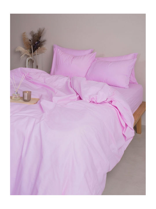 Sunshine Cotton Feelings 151 Σετ Σεντόνια Διπλά με Λάστιχο 150x205+30εκ. Lila (4τμχ)