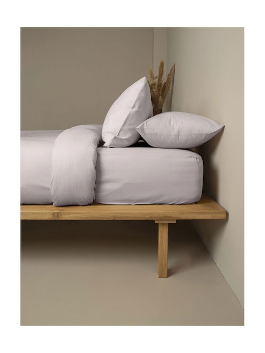 Sunshine Sheet Sets Double with Elastic 150x205+30cm. Cotton Feelings 151 106 Light Grey 4pcs