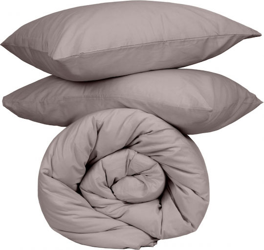 Sunshine Sheet Sets Double with Elastic 150x205+30cm. Cotton Feelings 151 Dark Grey 4pcs