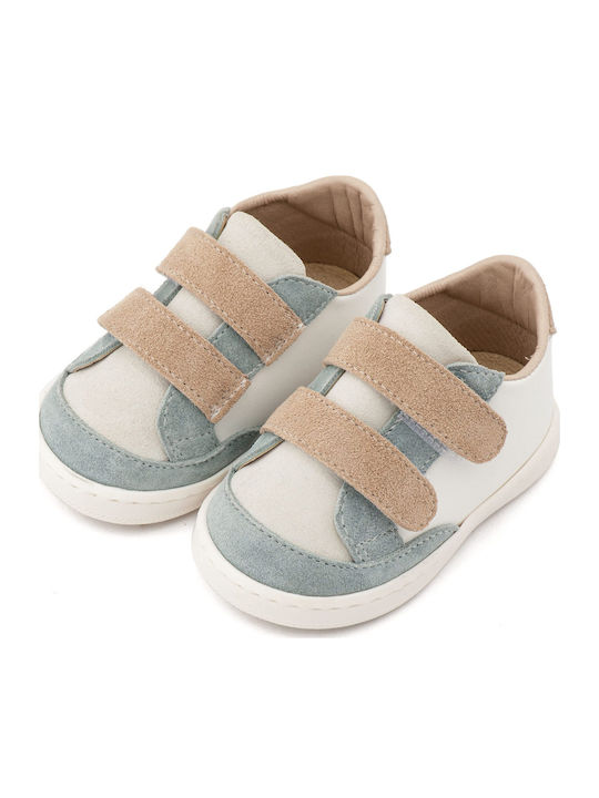Babywalker Λευκό-Μίνεραλ-Μπεζ Baptism Leather Sneakers