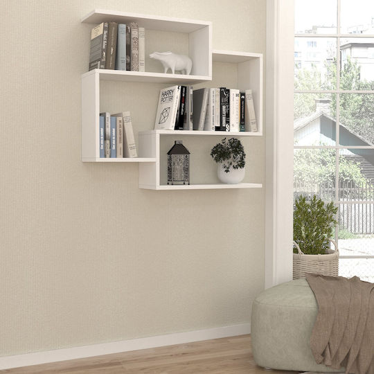 Wall Shelf White 90x22x82cm