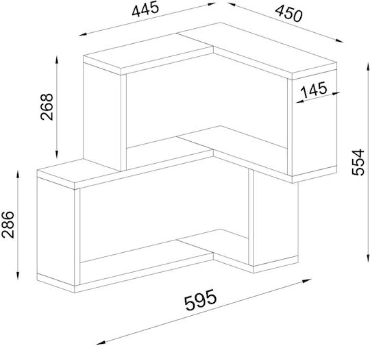 Γωνιακό Ράφι White 60x45x55εκ.