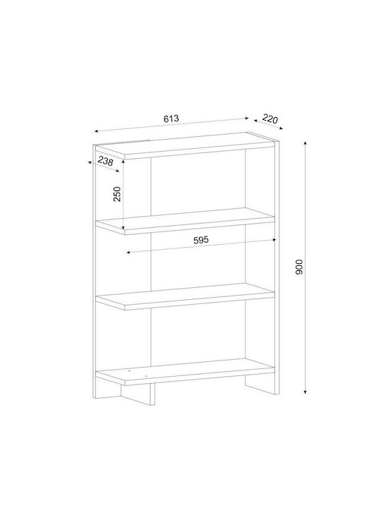 Bibliothek Trilion Weiß 61x22x90cm